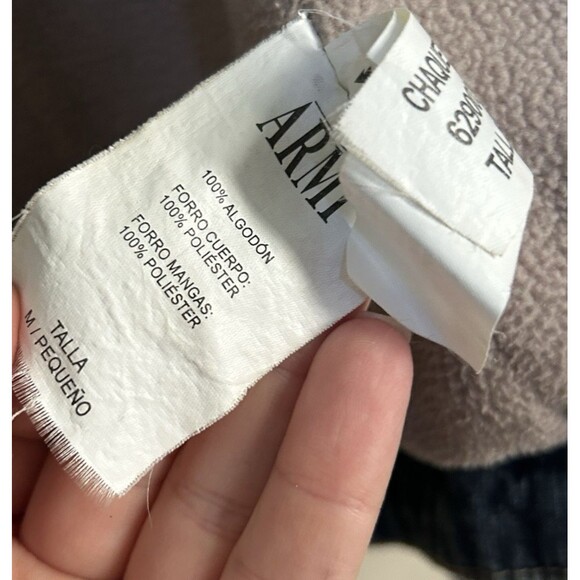 Armi Womens Jacket Medium Blue Fur Trim 100% Cotton Denim Lined Warm Hippie - Picture 5 of 9